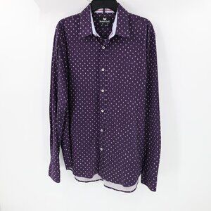 Buttercloth shirt mens XLT long sleeve button up geometric print cotton stretch